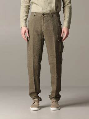 Eleventy Platinum Men's Gray 100% Linen Cargo Military Trouser Pants Size 33 NWT